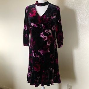 Roz & Ali floral print choker dress
